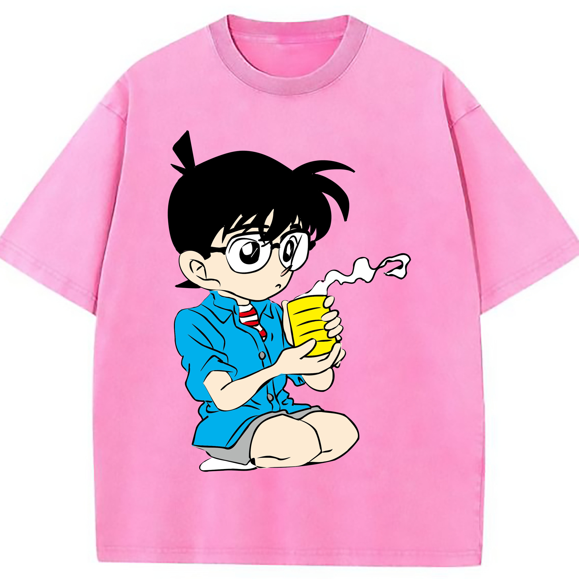 （画像用） 名探偵コナン 江戸川 コナン Detective Conan Conan Edogawa 綿100% ヴィンテージ風 半袖Tシャツ（フロントプリント）